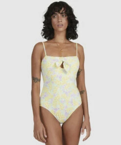 BILLABONG Tempest Cut-Out One Piece Swimsuit LEMON LIME -Womens Swim BILLABONG ubjx100145 billabongw lml frt2