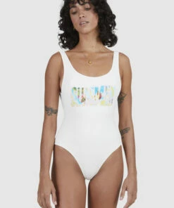 BILLABONG Summer Tanker One Piece Swimsuit SALT CRYSTAL -Womens Swim BILLABONG ubjx100146 billabongw scs dtl1