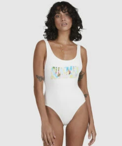 BILLABONG Summer Tanker One Piece Swimsuit SALT CRYSTAL -Womens Swim BILLABONG ubjx100146 billabongw scs frt2