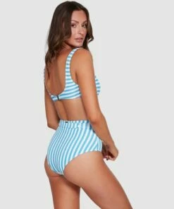 BILLABONG Cassy Stripe Square Bralette Bikini Top DUSTY ROSE -Womens Swim BILLABONG ubjx300108 billabongwg mor bck1