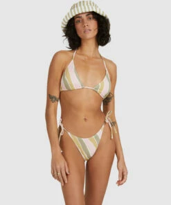BILLABONG Babewave Elongated Triangle Bikini Top OLIVE -Womens Swim BILLABONG ubjx300211 billabongw olv frt1