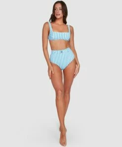 BILLABONG Cassy Stripe Hi Retro Bikini Bottoms MOROCCAN BLUE 7 BILLABONG Cassy Stripe Hi Retro Bikini Bottoms MOROCCAN BLUE -Womens Swim BILLABONG ubjx400107 billabongsg mor frt1