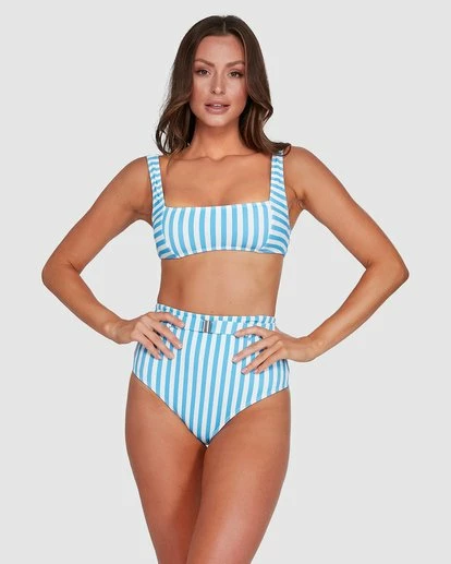 BILLABONG Cassy Stripe Hi Retro Bikini Bottoms MOROCCAN BLUE 3 BILLABONG Cassy Stripe Hi Retro Bikini Bottoms MOROCCAN BLUE - Image 3