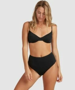 BILLABONG Sol Searcher Hi Retro Bikini Bottoms BLACK -Womens Swim BILLABONG ubjx400154 billabongw blk frt2
