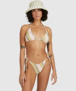 BILLABONG Babewave Tie Side Hike Bikini Bottoms OLIVE -Womens Swim BILLABONG ubjx400179 billabongw olv frt2