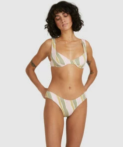 BILLABONG Babewave Bondi Bikini Bottom OLIVE -Womens Swim BILLABONG ubjx400182 billabongw olv frt2