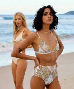 BILLABONG Luxe Hi Retro Bikini Bottoms SALT CRYSTAL