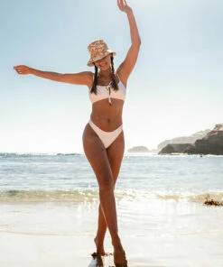 BILLABONG Steph Claire Smith Pure Havana Bikini Bottom WHITE