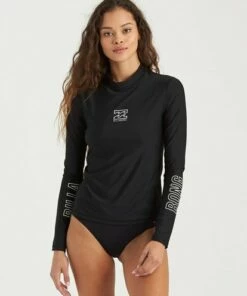 BILLABONG Sol Searcher Long Sleeve Rashguard BLACK PEBBLE -Womens Swim BILLABONG xr013bso billabongw bpb frt2