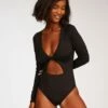 BILLABONG Sol Searcher Long Sleeve Swimsuit BLACK PEBBLE