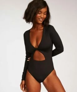 BILLABONG Sol Searcher Long Sleeve Swimsuit BLACK PEBBLE