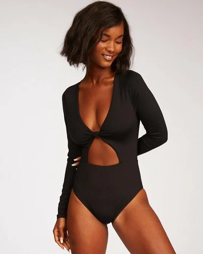 BILLABONG Sol Searcher Long Sleeve Swimsuit BLACK PEBBLE 1 BILLABONG Sol Searcher Long Sleeve Swimsuit BLACK PEBBLE