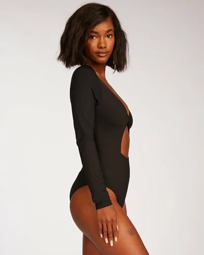 BILLABONG Sol Searcher Long Sleeve Swimsuit BLACK PEBBLE 2 BILLABONG Sol Searcher Long Sleeve Swimsuit BLACK PEBBLE - Image 2