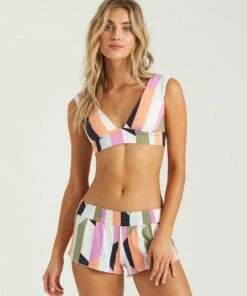 BILLABONG Slow Roller Plunge Bikini Top MULTI 8 BILLABONG Slow Roller Plunge Bikini Top MULTI -Womens Swim BILLABONG xt093bsl billabongw mul frt2