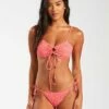 BILLABONG Drift Along Bandeau Bikini Top GUAVA