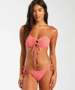 BILLABONG Drift Along Bandeau Bikini Top GUAVA