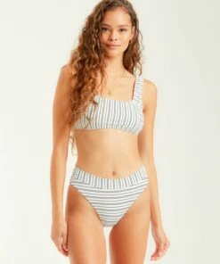 BILLABONG Easy On Me Tank Bikini Top WHITE/BLACK