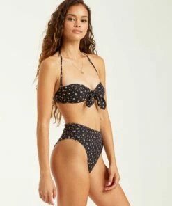 BILLABONG Tropic Moon Tie Front Bikini Top BLACK PEBBLE 9 BILLABONG Tropic Moon Tie Front Bikini Top BLACK PEBBLE -Womens Swim BILLABONG xt272btr billabongwg bpb sd1
