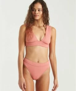 BILLABONG Sand Dunes Plunge Bikini Top DUSTY ROSE -Womens Swim BILLABONG xt283bsa billabongw dsr frt1