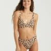 BILLABONG Wild Ways Banded Tri Bikini Top ANIMAL