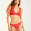 BILLABONG Wave Trip Plunge Bikini Top RAD RED