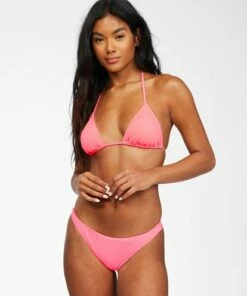 BILLABONG Sol Searcher Tri Bikini Top ACID PINK -Womens Swim BILLABONG xt742bso billabongw acp frt1