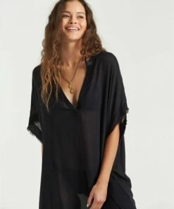 BILLABONG Found Love Swim Cover Up BLACK PEBBLE -Womens Swim BILLABONG xv01tbfo billabongw bpb frt2