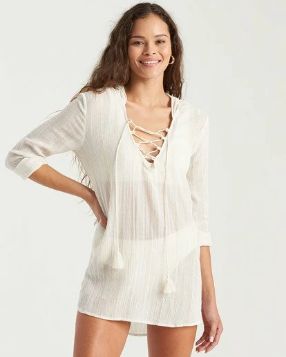 BILLABONG Same Story Dress WHITE STRIPE 2 BILLABONG Same Story Dress WHITE STRIPE - Image 2